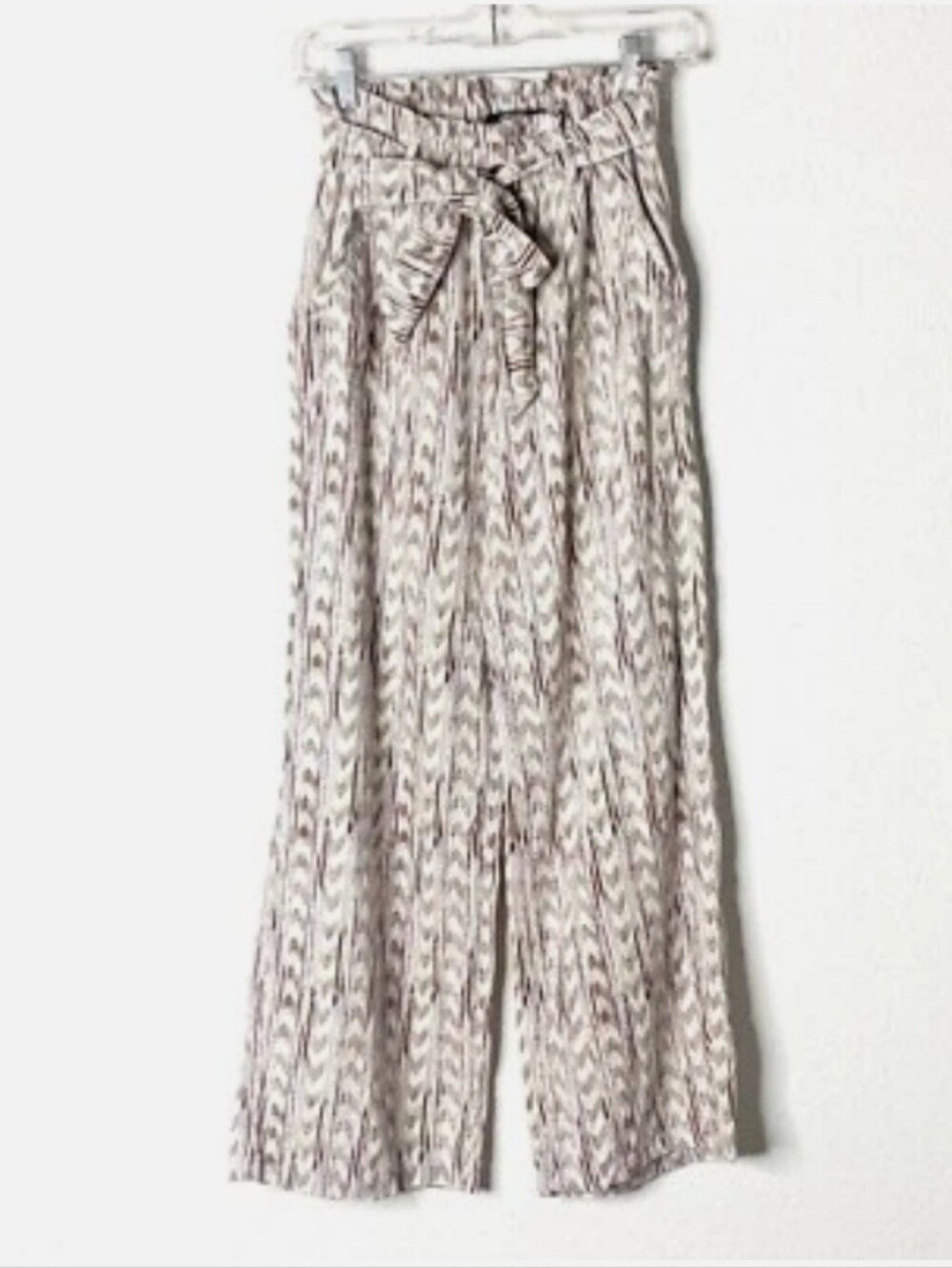American Original Rewash Linen Blend Wide Leg Belted Pants Women’s Size L